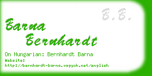 barna bernhardt business card